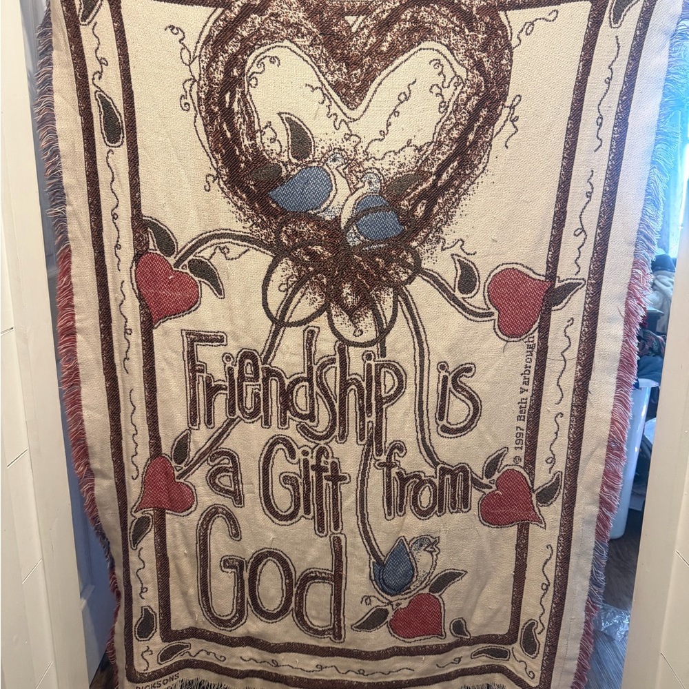 Friendship Themed Tapestry Blanket by Dicksons 49”x68”